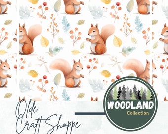 File modello senza giunture, scoiattolo acquerello su sfondo bianco, animale creatura del bosco, foresta, carta digitale, motivo tessile, JPEG PNG