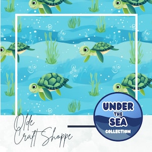 Archivo de mosaico con patrón repetitivo sin costuras, adorables tortugas marinas bebé de dibujos animados kawaii, vida marina, papel digital, bajo el mar, JPG, PNG