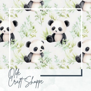 Acquerello carino cucciolo di panda orso modello senza soluzione di continuità file, stampa di bambù, piastrelle ripetute di animali e creature del bosco, carta digitale, tessile, PNG