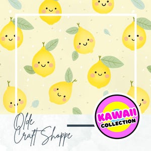 Archivo de patrón sin costuras, lindos limones amarillos de acuarela de dibujos animados kawaii, fruta, patrón textil de papel digital, guardería para bebé, ropa, PNG