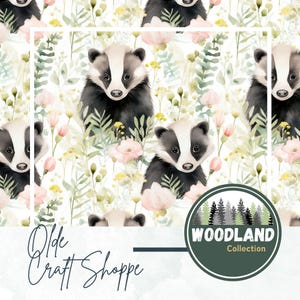 File di modello senza soluzione di continuità, acquerello carino cucciolo di tasso su sfondo bianco, animale creatura del bosco, foresta, carta digitale, modello tessile PNG