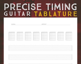 Precise Timing Guitar Tablature: Printable Songbook Template (PDF File)