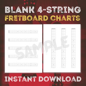 Bass Ukulele Fretboard Diagrams: 4-String Neck Charts (PDF)
