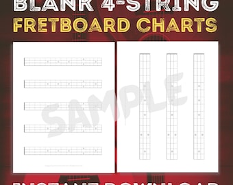 Fretboarddiagrammen basukulele: 4-snarige halskaarten (pdf)