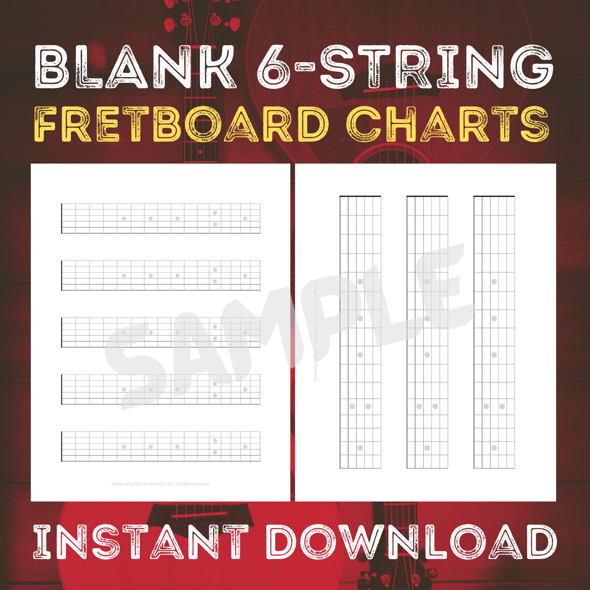Guitar Fretboard Diagrams: Blank 6-string Charts (PDF Download) - Etsy
