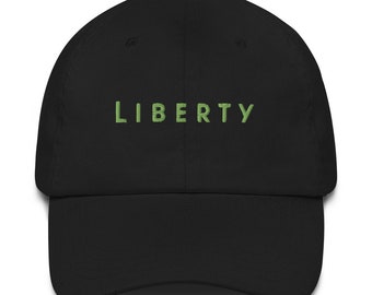 Sombrero de papá basado en estilo de vida Liberty (tipo moderno - letras verdes)