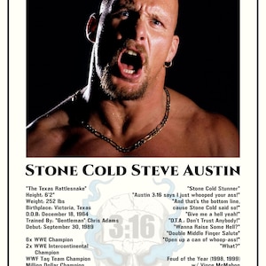 Stone Cold Steve Austin "Icons" Series Framed Poster