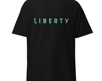 Camiseta basada en el estilo de vida Liberty (tipo moderno - letras verdes)