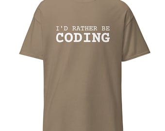 T-shirt I'd Rather Be Coding (scritta bianca)