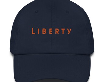 Sombrero de papá basado en el estilo de vida de Liberty (tipo moderno - letras naranjas)