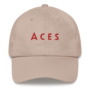 Aces Lifestyle Based Dad Hat (Modern Type - Red Lettering)