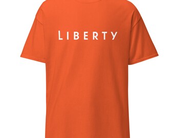 Camiseta basada en el estilo de vida Liberty (tipo moderno - letras blancas)