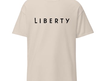 Camiseta basada en el estilo de vida Liberty (tipo moderno - letras negras)