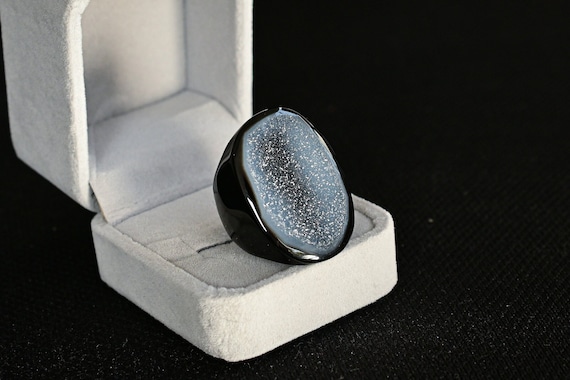 Druzy agate ring deals