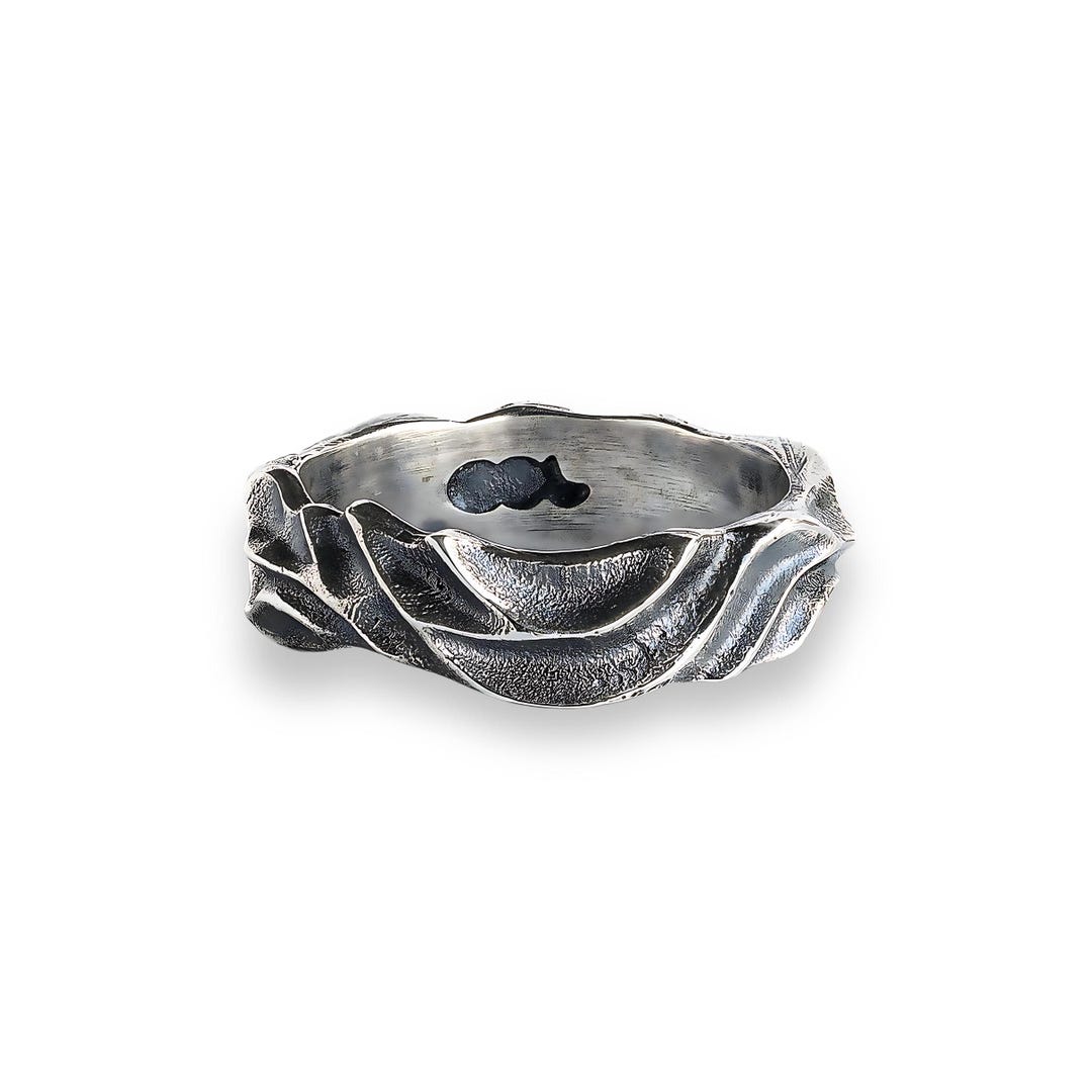OOL Dune Desert Ring Sterling Silver, Sahara Desert Ring Men, Handmade ...