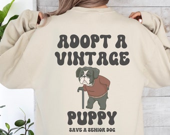 Senior Dog Rescue Sweatshirt: Vintage Inspired Dog Lover Gift