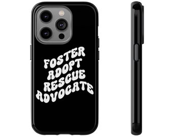 Foster Adopt Rescue Advocate Phone Case, Retro Aesthetic Phone Case, iPhone 14, iPhone 13, iPhone 12, iPhone 11, Mini, Pro, Pro Max, Samsung