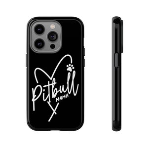 Pitbull Mama Phone Case: Dual Layer Protective Design image 1