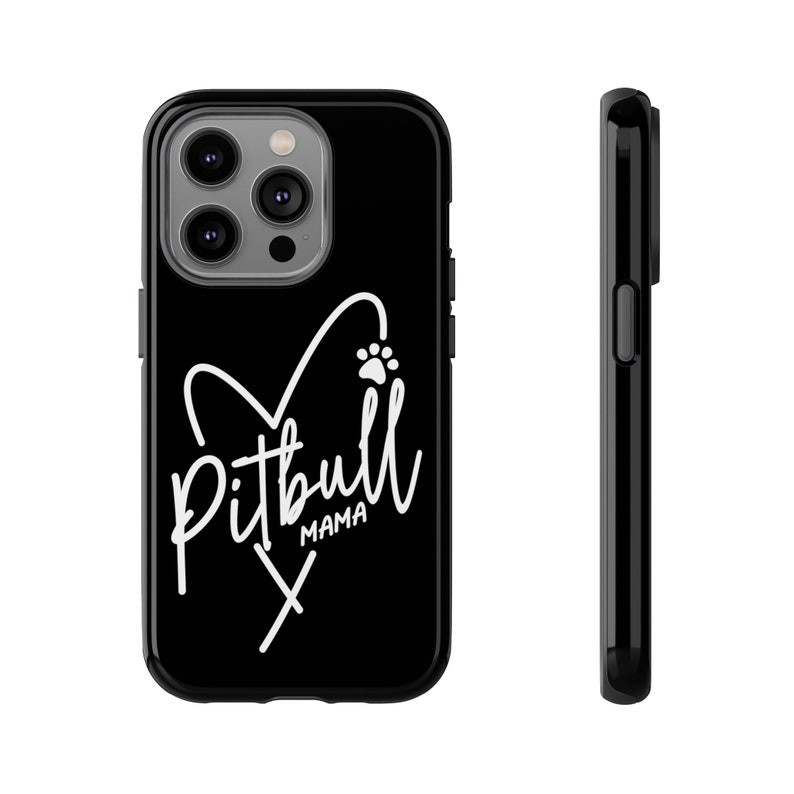 Pitbull Mama Phone Case: Dual Layer Protective Design image 1