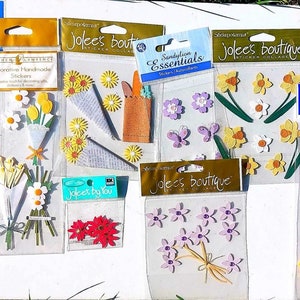 You Choose Floral, Flowers, Bouquets, Spring.. Scrapbook Stickers & Embellishments-Jolee's Boutique, Paper Bliss Etc.