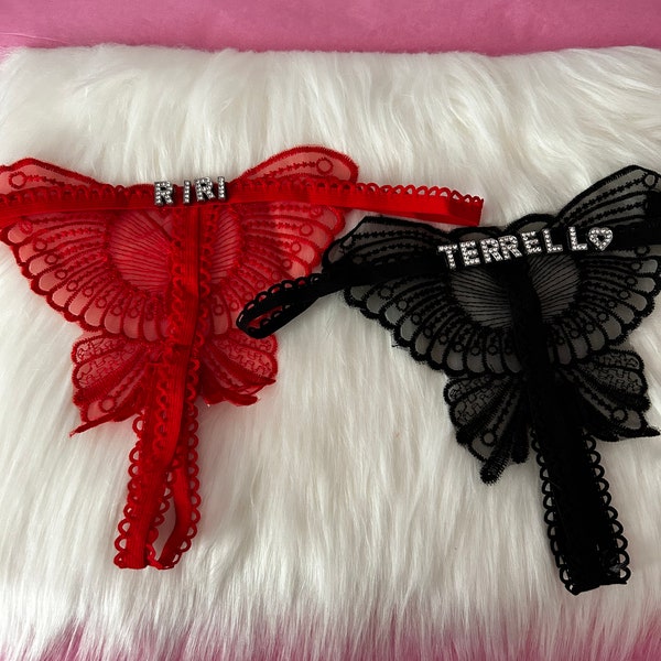 Pas Bling Butterfly Thong aan