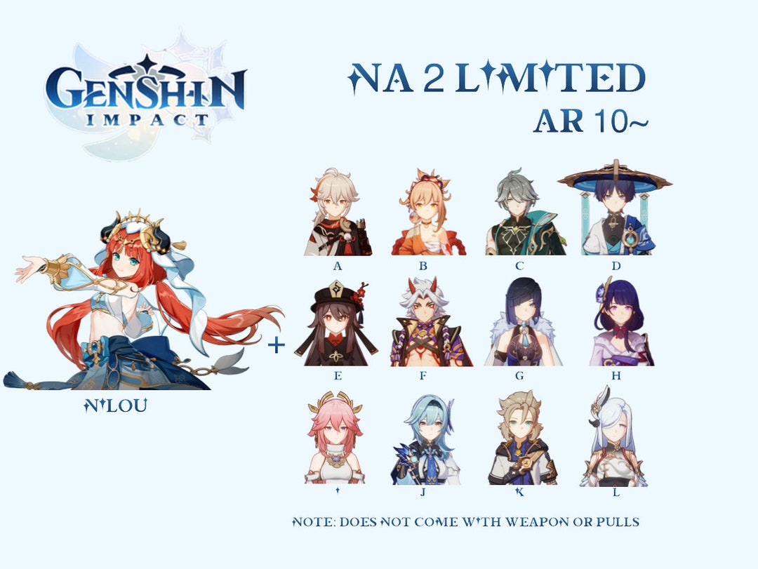Genshin Impact NA Nilou Selected One Limited 5 Star Etsy