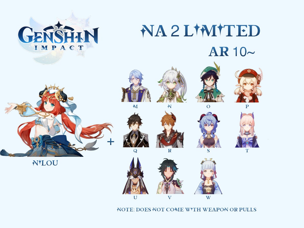 Genshin Impact NA Nilou Selected One Limited 5 Star Etsy