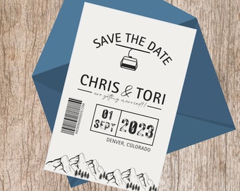 Ski Themed Save the Date