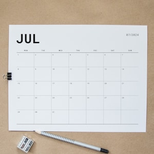 Printable Calendar 2024 | Printable Monthly Planner 2024 | Minimalist Calendar | A4, A3, Letter | Sunday & Monday start | DigitalPDF