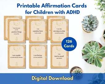 ADHD Affirmation Cards for Kids, Superhero Theme (printable PDF) - Etsy ...
