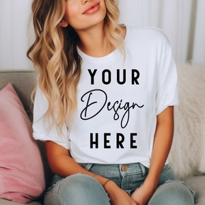 Bella & Canvas 3001 TShirt Mockup, Bella Canvas Shirt, White Mockup, Shirt Mockup, Cozy Mockup, Tee Mockup, Model Mockup