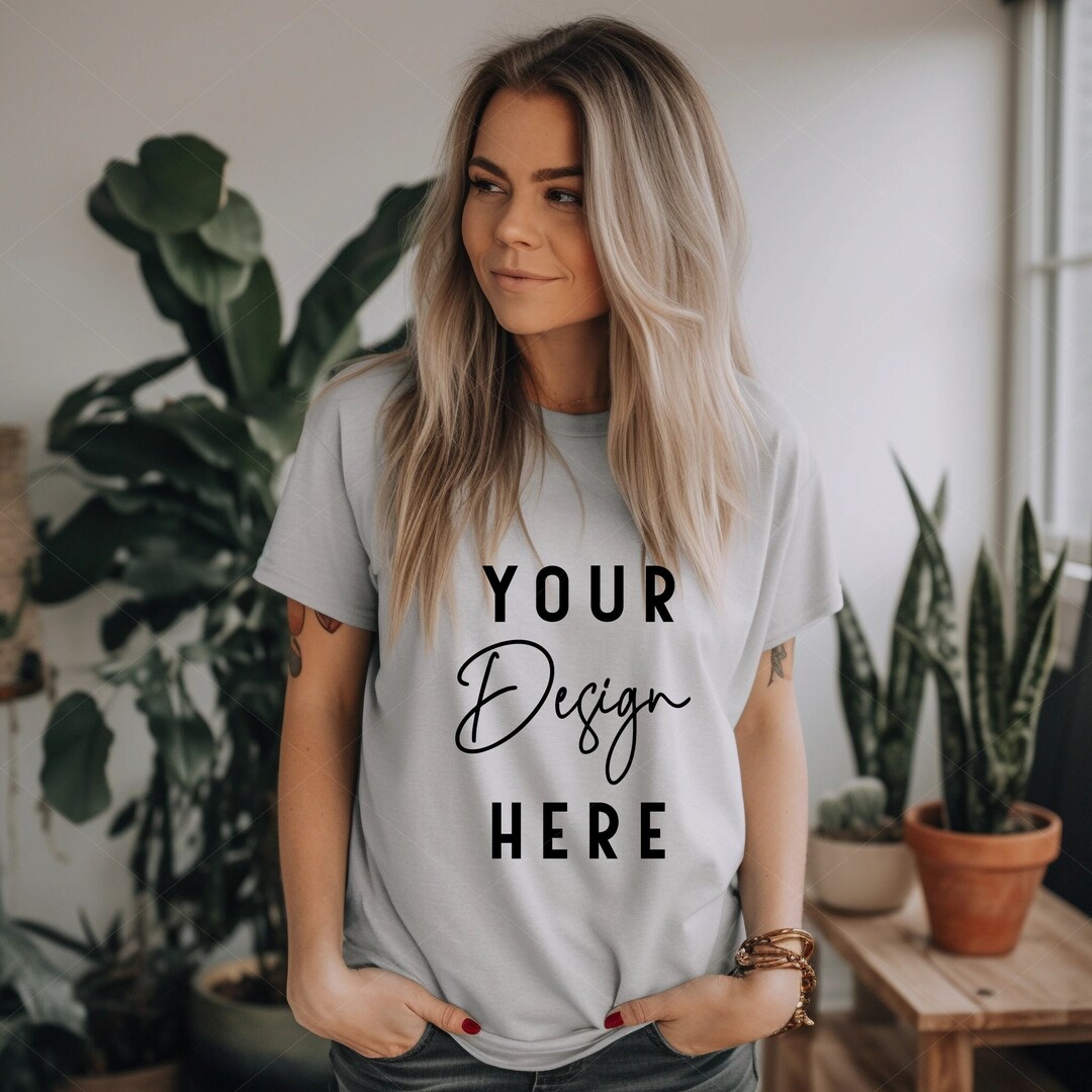 Ash Bella Canvas 3001 Mock Tshirt Mockup Styled Shirt - Etsy