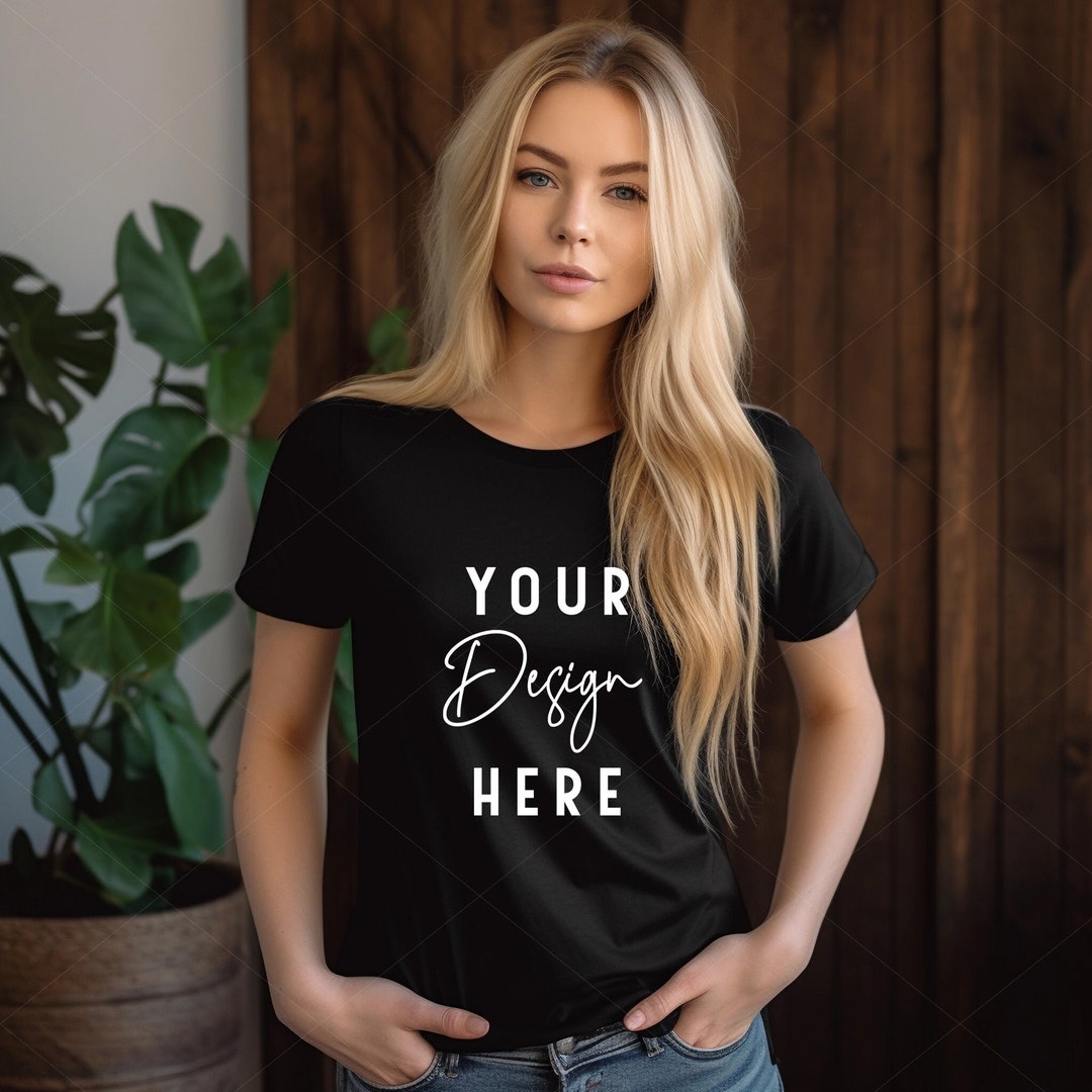 Bella & Canvas 3001 Tshirt Mockup, Bella Canvas Shirt, Black Tshirt