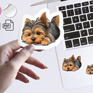 Yorkie Cute Printable Sticker PNG Yorkie PDF Dog Stickers for - Etsy