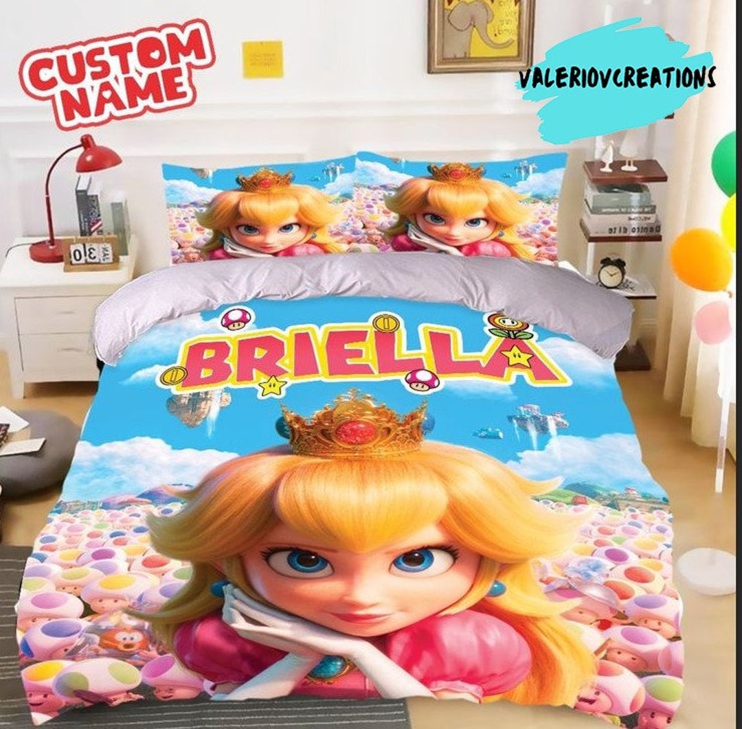 Personalized Princess Peach Mario Bedding Set Its Peach - Etsy