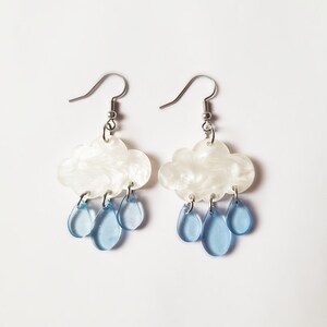 Christmas Gift Ideas • Cloud Raindrop Earrings • Rain Cloud Earrings