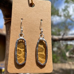 Yellow Oval Stained Glass Earrings