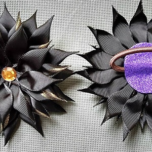 Shades of Black Wednesday Addams Style Flower Hair Accessories for Women and Girls by BelCA Handmade