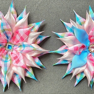 Easter Style Shades of Pink and Blue Hair Accessories for Women and Girls Flower by BelCA Handmade