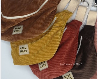 Corduroy belt bag Caramel, Mustard