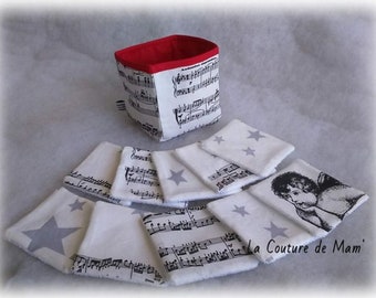 Basket of 10 Wipes 10x10 - ANGELS and MUSIC