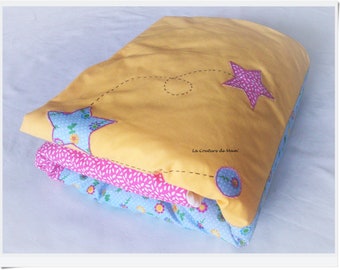 Fleece blanket FLOWERS & STARS - 70cmx90cm, Baby Blanket