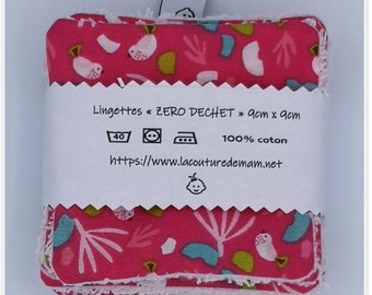 Washable wipes (6) - ROSE Flowers and Birds Cherry Collection