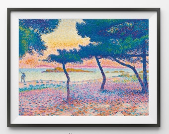 Henri-Edmond Cross La Plage De Saint-Clair Wall Art | High Resolution Instant Download Printable Art Print | Vintage Classic Wall Decor