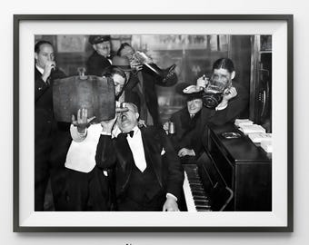 Art mural vintage noir et blanc Prohibition No.2 | Impression d'art imprimable haute résolution à téléchargement immédiat | Art mural rétro vintage photo déco