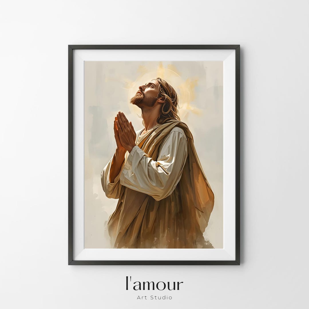 Jesus Praying Christian Wall Art Digital Download Printable | Religious ...