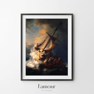 Rembrandt van Rijn The Storm On Sea of Galilee Wall Art | High Resolution Instant Download Printable Art Print | Vintage Classic Wall Decor