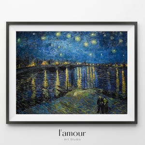 Vincent Van Gogh Starry Night Over The Rhone Wall Art | High Resolution Instant Download Printable Art Print | Vintage Fine Art Wall Decor