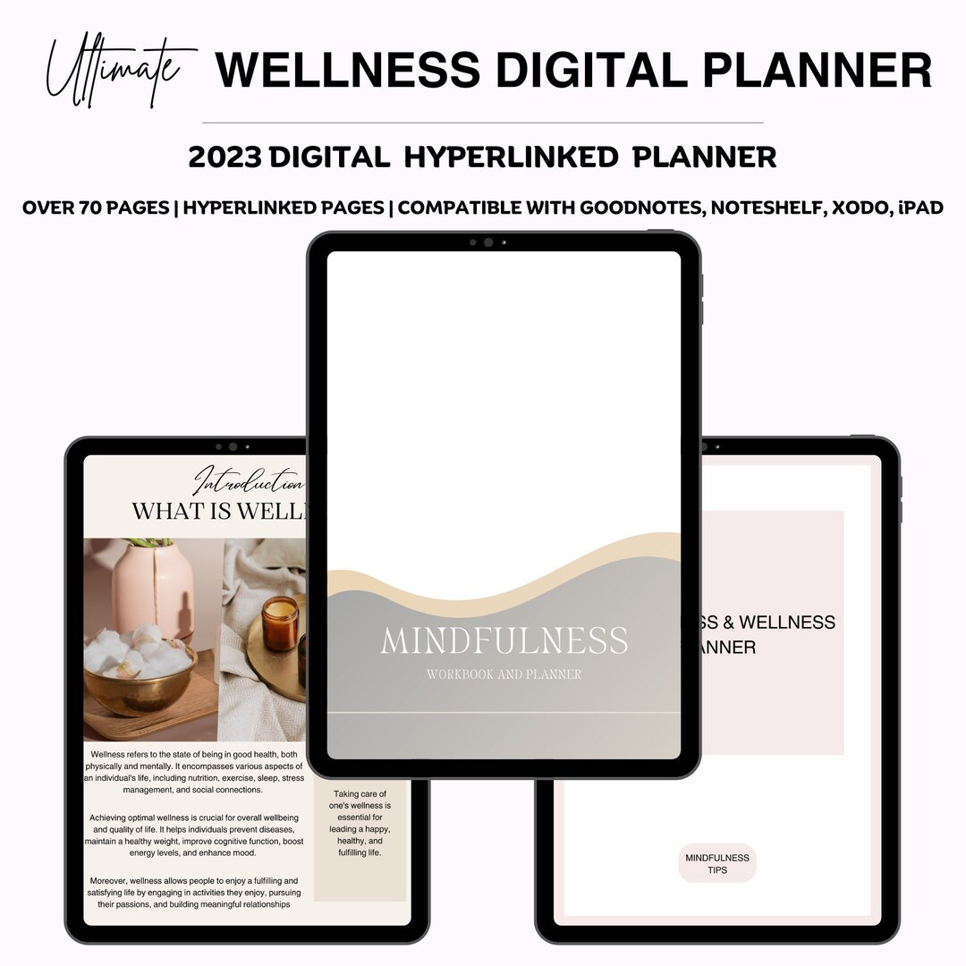 Wellness Digital Planner Digital Planner Selfcare Digital Etsy