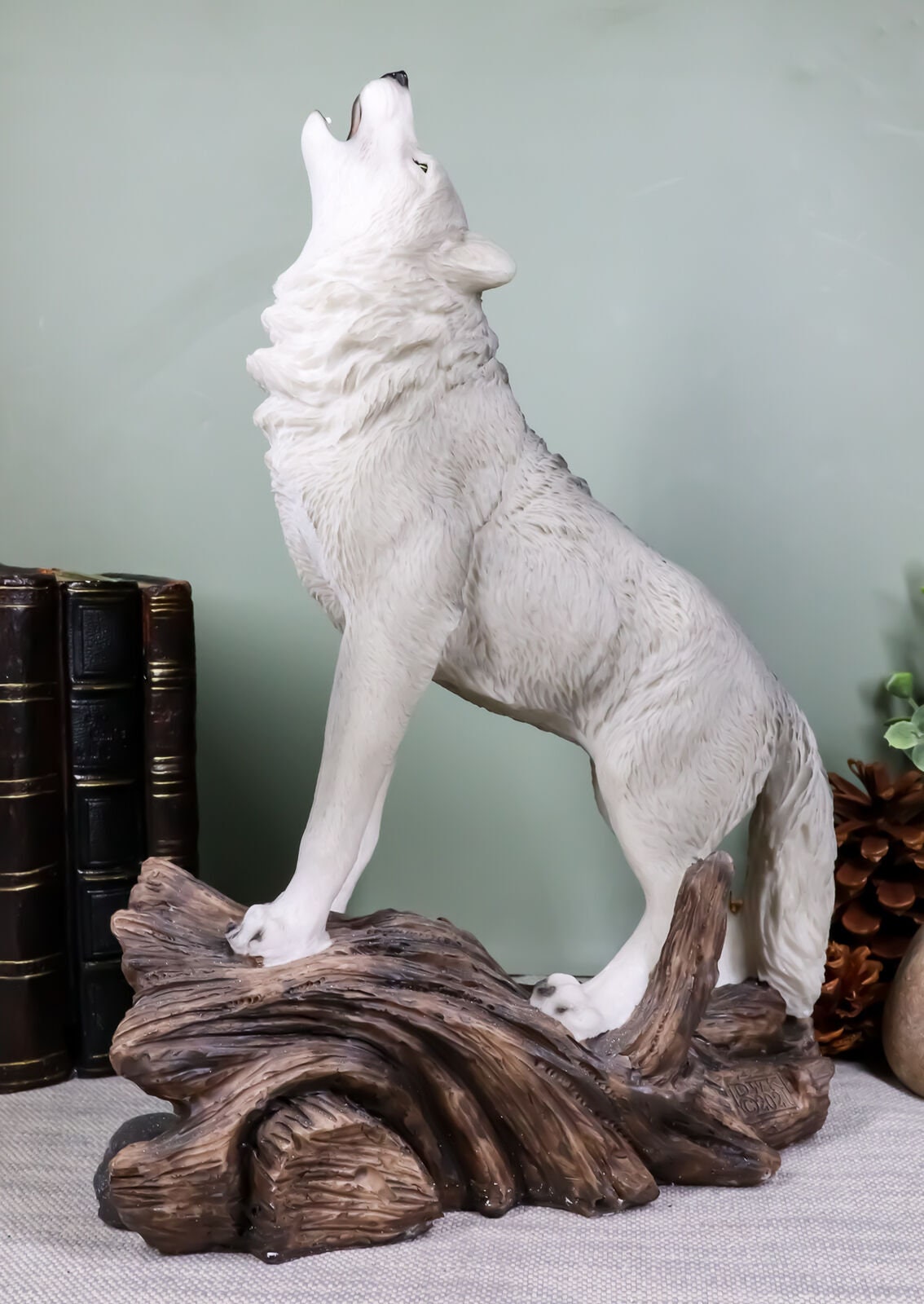 Large Cries of the Night Howling Alpha Gray Wolf Statue 12h Spirit ...